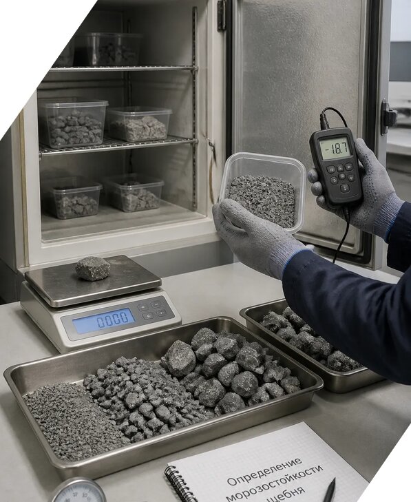 Определение морозостойкости щебня в Реже от 3834 р. | ЭкспертизаРоссия